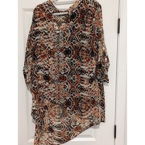 New Directions Long  Sleeves Colorful Top Size 1X